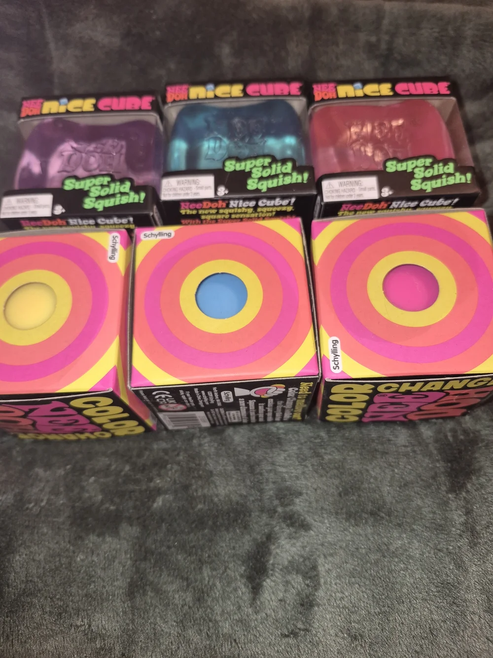 NeeDoh Nice Cube Color-Changing Squishy Toy - Purple, Blue, Pink